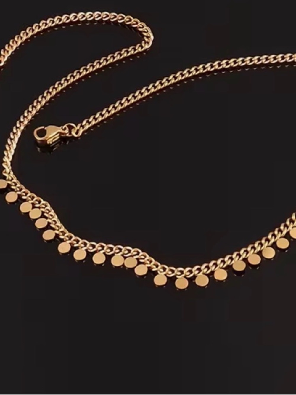 Gold Disc Charm Chain Necklace for Women